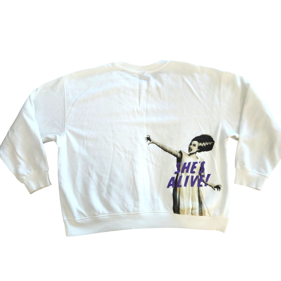 Universal Studios Monsters Pullover Sweater The Bride of Frankenstein Shes Alive - Picture 3 of 10